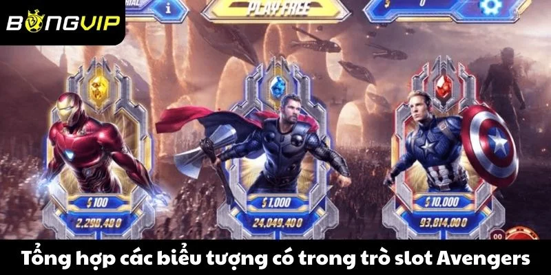 Tổng hợp các biểu tượng có trong trò slot Avengers
